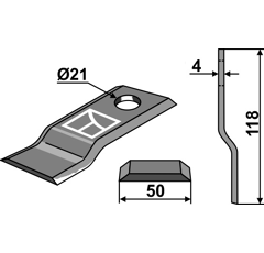 Couteau pour faucheuse PÖTTINGER 434122 adaptable - Blacksteel©