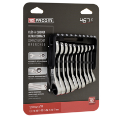 Jeu de 10 clés mixte ) cliquet courte de 7 à 17 mm | FACOM
