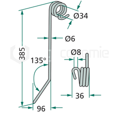 Dent 400 x 6 mm pour herse HATZENBICHLER 9309380 adaptable 