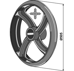 Roue cambridge Ø 505 mm pour rouleau QUIVOGNE RFT50703 adaptable