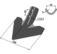 Soc triangulaire 200 x 8 mm adaptable - Blacksteel©