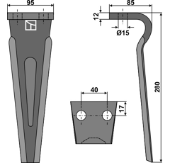 Dent pour herse rotative FORIGO-ROTERITALIA adaptable - Blacksteel©