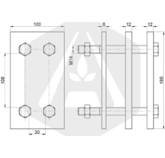 Bride 30 x 100 mm pour dent adaptable