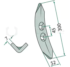 Soc "Ripper" 300 mm pour semoir VÄDERSTAD - SAPHIR 421488 - 504009 adaptable