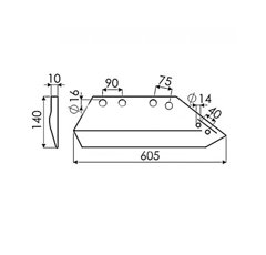 Wechselspitzenschar für Pflug SOUCHU-PINET 1187.A Nachbau