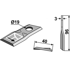 Couteau gauche pour faucheuse PÖTTINGER 434998 adaptable - Blacksteel©