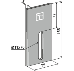 Racloir 155 x 75 mm pour rouleaux packer LANDSBERG|POTTINGER 435.780 adaptable 