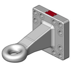 Ringzugöse, Ø 50 mm  160x160 mm, 12-Loch, DIN9678, Schwarz     