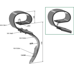 Dent complète avec soc 610 x 50 mm pour cultivateur adaptable