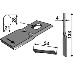 KM-Klinge links 80241 Stoll JF Nachbau 