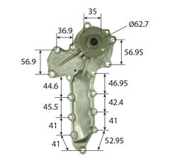 Pompe à eau pour machine agricole CASE IH|FORD|KUBOTA 503180|552173039|80503180 adaptable