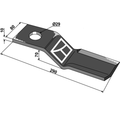 Messer links für Mulcher SEPPI 32302038 Nachbau  