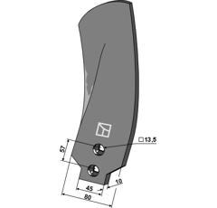 Leitblech rechts 80 mm für Grubber ALPEGO – Nachbau  