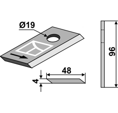Couteau gauche pour faucheuse MORRA 16503658 adaptable - Blacksteel©