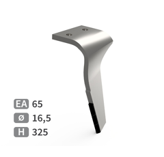 Dent de herse rotative Droite 3 plaquettes carbure triangulaires SULKY 980146 adaptable