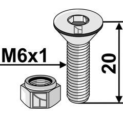 Boulon à 6 pans creux M6 x 1 mm adaptable - BlackSteel©