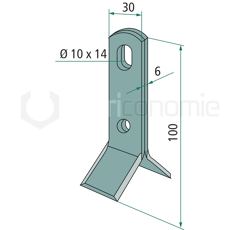 Schlegelmesser 100 x 30 mm für Mulcher ZANON - Nachbau