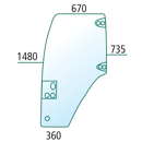 Vitre de porte G. pour machine agricole CASE IH 87620234 adaptable