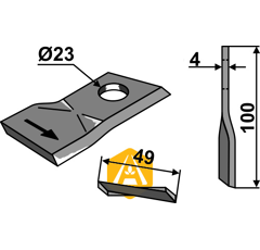 Messer links für Mähwerk MORTL T684-L Nachbau  