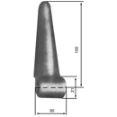 Charnière bombée légère Ø 11 mm adaptable