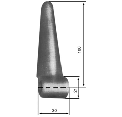 Charnière bombée légère Ø 11 mm adaptable