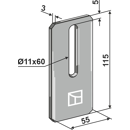 Abstreiferblech 115 x 55 mm für Packerwalze AMAZONE 6081200|6083200 Nachbau