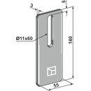 Abstreiferblech 140 x 55 mm für Packerwalze AMAZONE 6036200 Nachbau