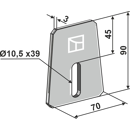 Abstreifer-Blech 90 x 70 mm für Packer Walze AMAZONE 957147 - 952710 - 51-A103 - Nachbau