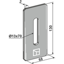 Abstreiferblech 130 x 68 mm für Packerwalze FERABOLI C646710 Nachbau