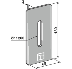 Abstreiferblech 130 x 68 mm für Packerwalze KRONE 490423.5 Nachbau