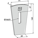 Abstreiferblech 140 x 48 mm für Packerwalze KUHN FHX1442D Nachbau