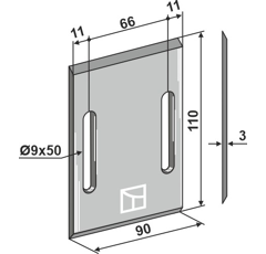 Racloir pour rouleaux packer LELY 0119 adaptable - Blacksteel©