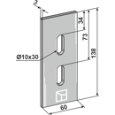 Abstreiferblech 138 x 60 mm für Packerwalze LELY 1.1.1680.1661.0 Nachbau