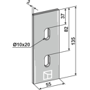 Abstreiferblech 135 x 55 mm für Packerwalze LEMKEN 787.4625 Nachbau