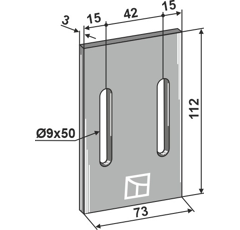 Abstreiferblech 112 x 73 mm für Packerwalze MASCHIO 24066 Nachbau