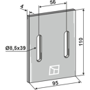 Abstreiferblech 110 x 95 mm für Packerwalze MASCHIO 26100667|22036 Nachbau