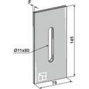 Abstreiferblech 145 x 70 mm für Packerwalze NIEMEYER 034218 Nachbau