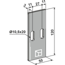 Abstreiferblech 120 x 50 mm für Packerwalze SICMA 060800 Nachbau