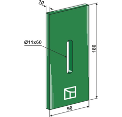 Racloir plastique pour rouleaux packer AMAZONE 60832 adaptable