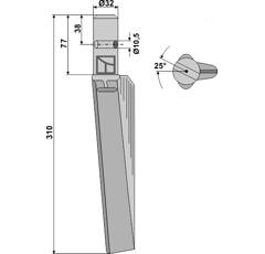 Dent herse G Breviglieri 310mm 32069D adaptable - BlackSteel©