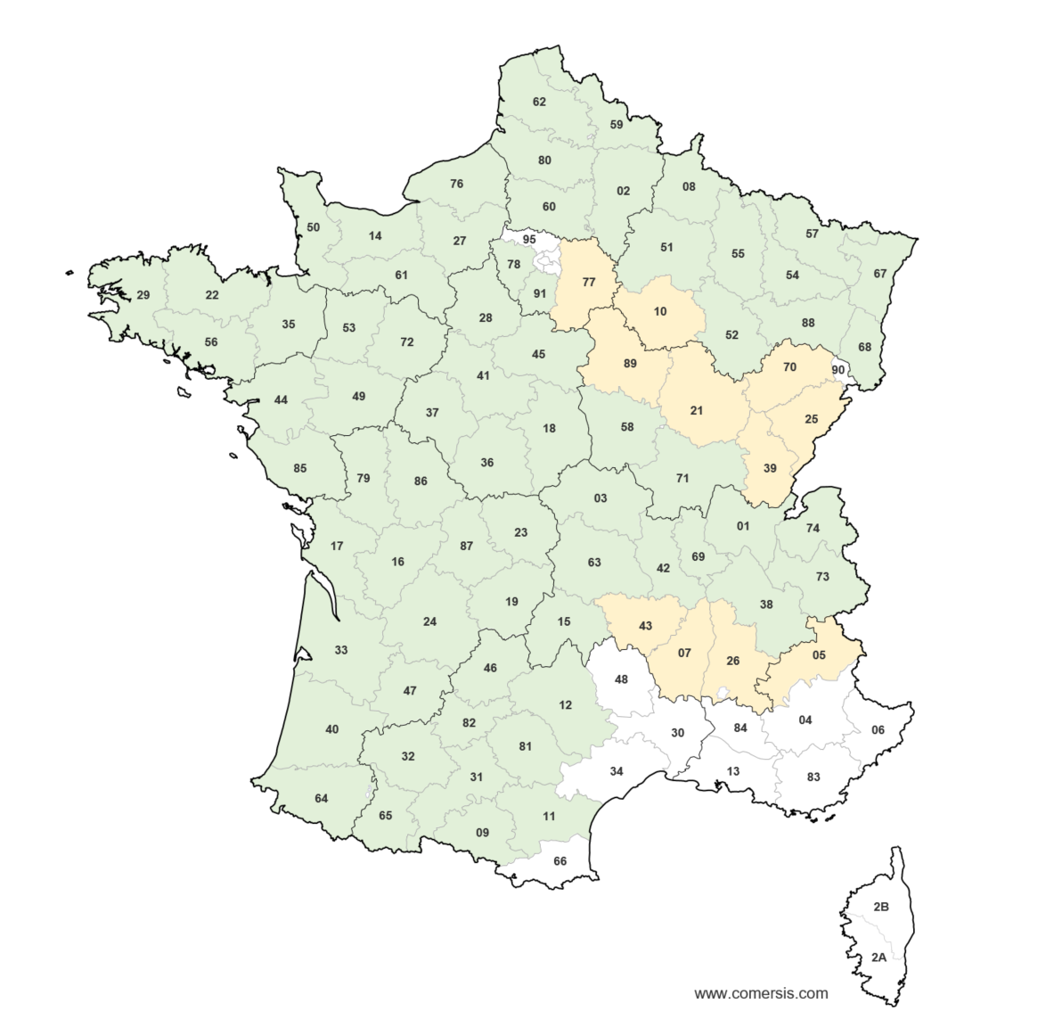 Carte des zones de livraison RUMIMAX dans le Nord et l'Est de la France