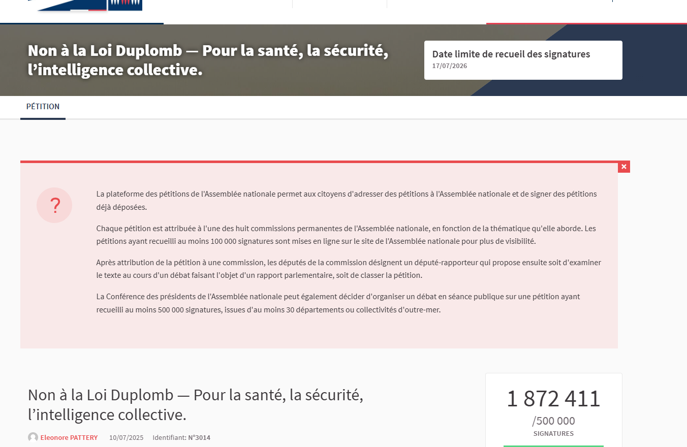 Loi Duplomb : une contestation record