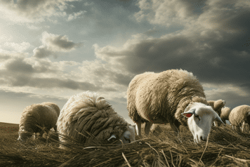 troupeau de moutons en paturage