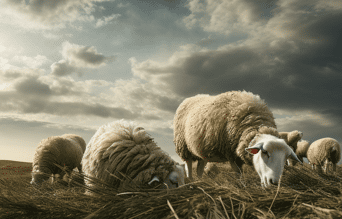 troupeau de moutons en paturage