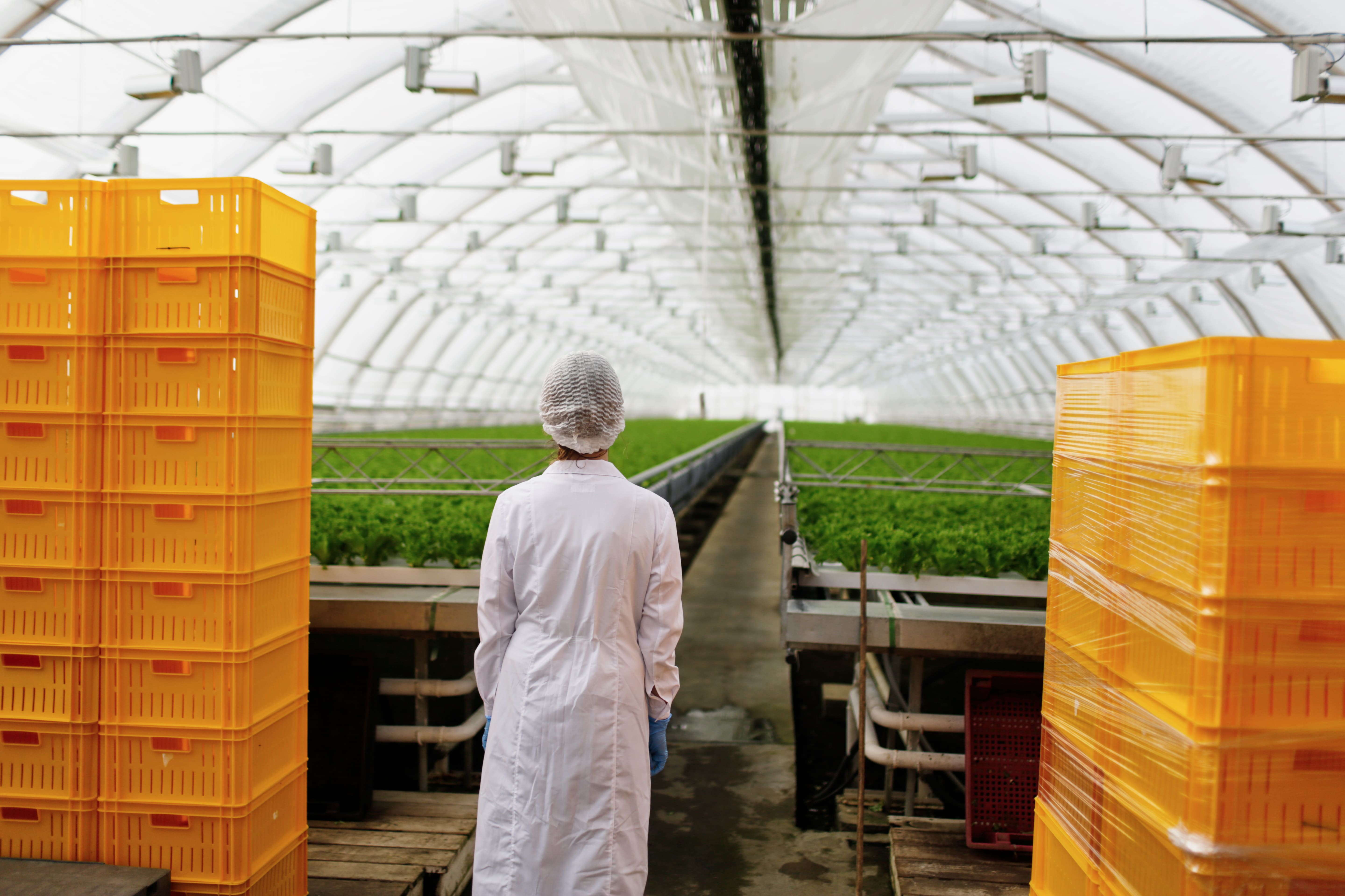 empilement de bac de retention dans une ferme agricole