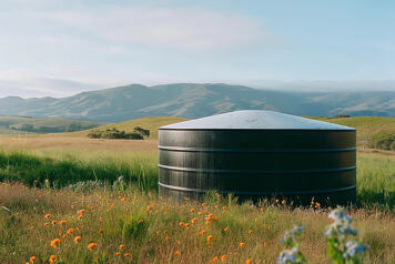 cuve a eau agricole dans un champ