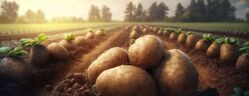 zoom recolte pomme de terre champ