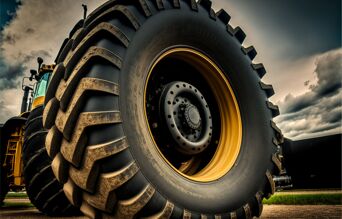 zoom pneu agricole et son tracteur