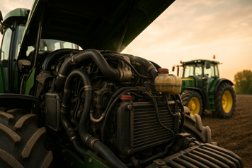 tracteur en réparation