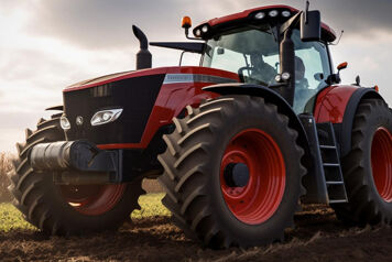 tracteur moderne dans un champ